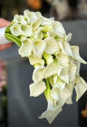 White cala gelin buketi