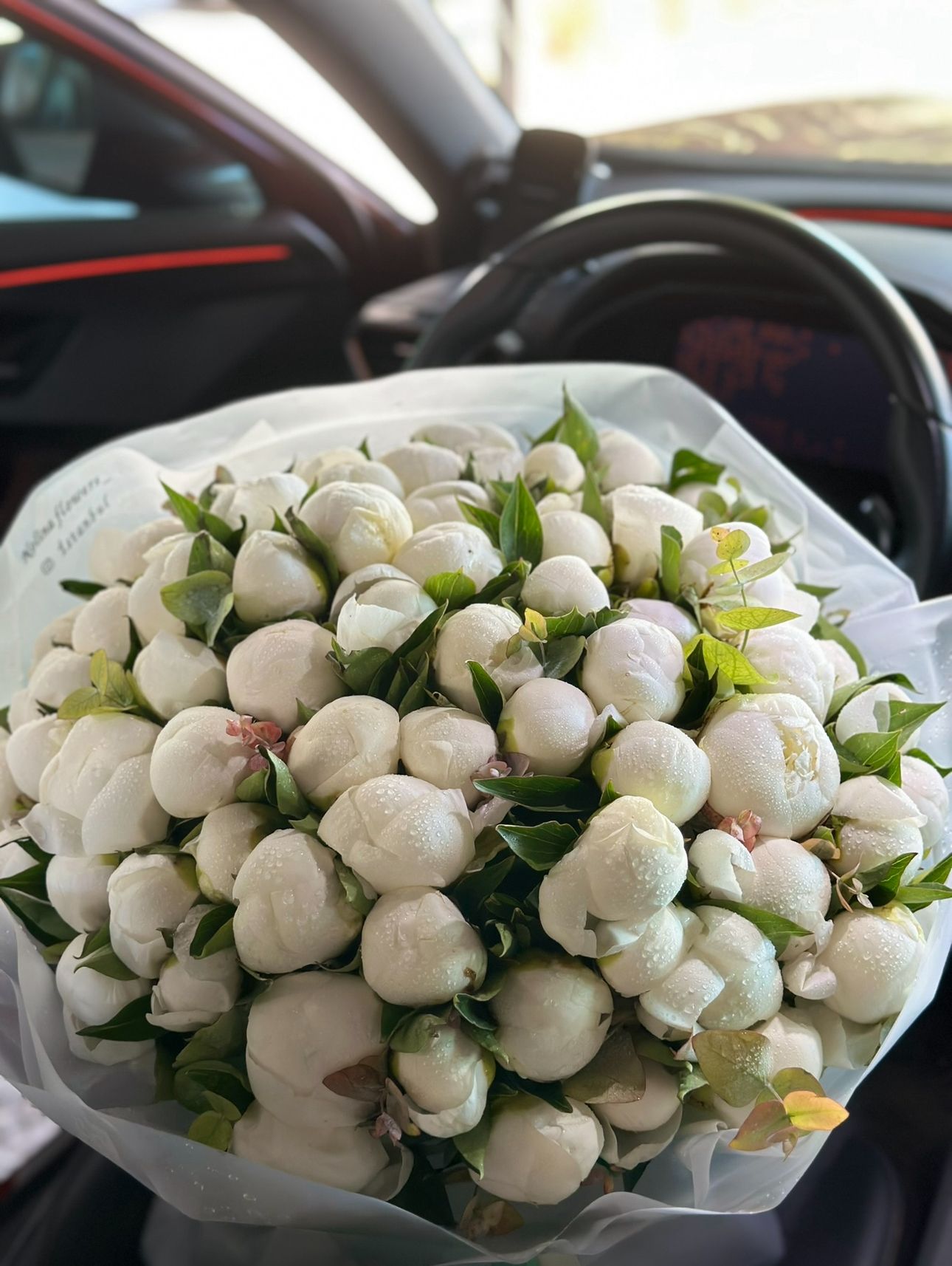 White peony bouquet