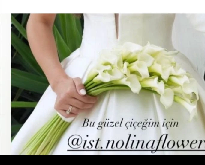 White cala gelin buketi